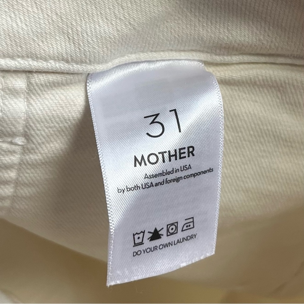 MOTHER Denim Jeans The Patch Pocket Private Ankle Fray Sz 31 Cream Puffs EUC - Picture 4 of 16